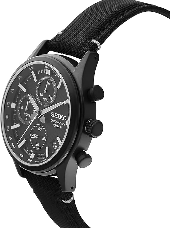 SSB421P1-5 Reloj Seiko Chronograph Hombre Acero Negro Tela