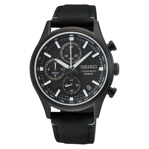 SSB421P1-5 Reloj Seiko Chronograph Hombre Acero Negro Tela