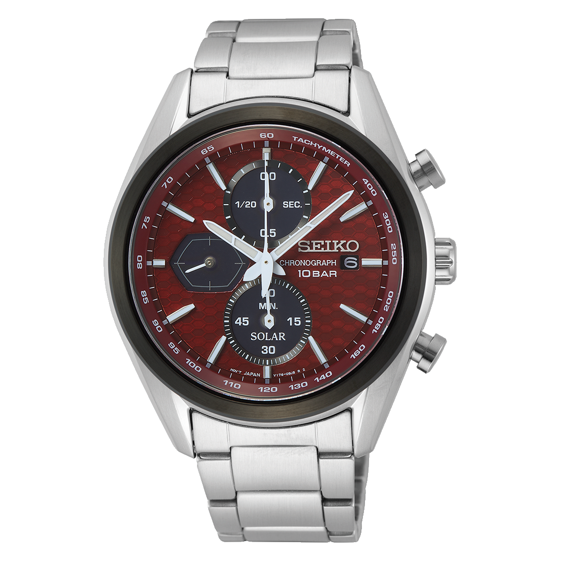 SSC771P1 Reloj Seiko Solar Chronograph Hombre Acero Rojo