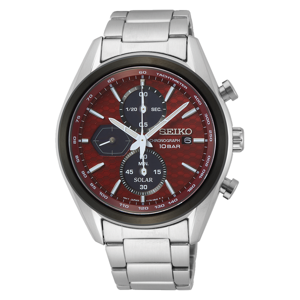 SSC771P1 Reloj Seiko Solar Chronograph Hombre Acero Rojo
