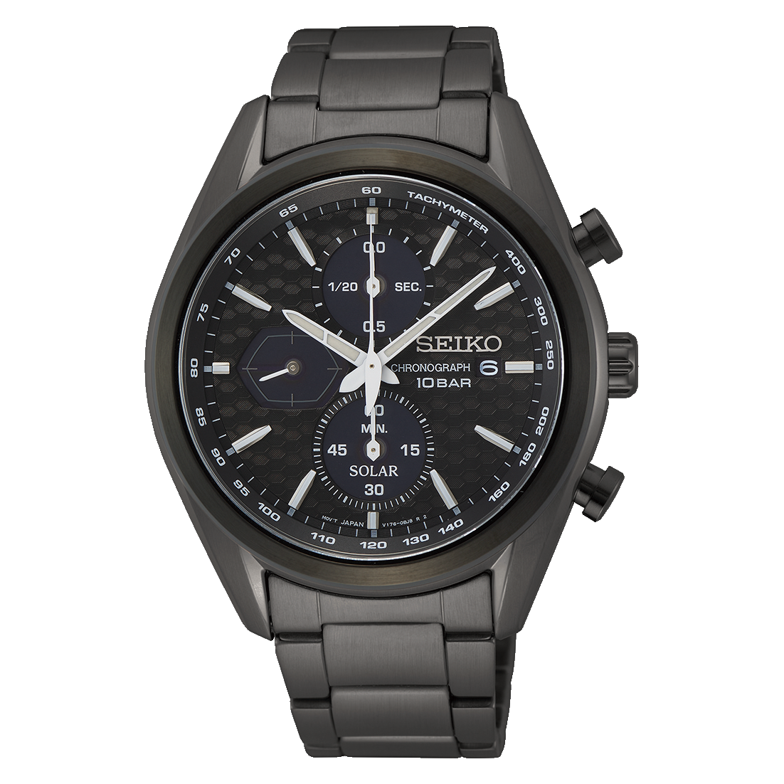 SSC773P1 Reloj Seiko Solar Chronograph Hombre Acero Antracita Cronógrafo