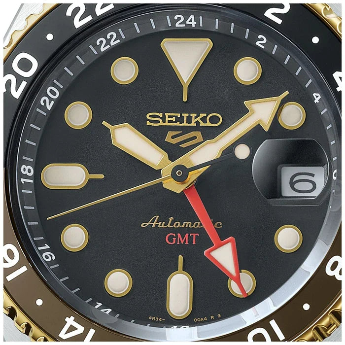 SSK036K1-5 Reloj Seiko 5 Sports 5 Hombre Piel Marrón Esfera Negra