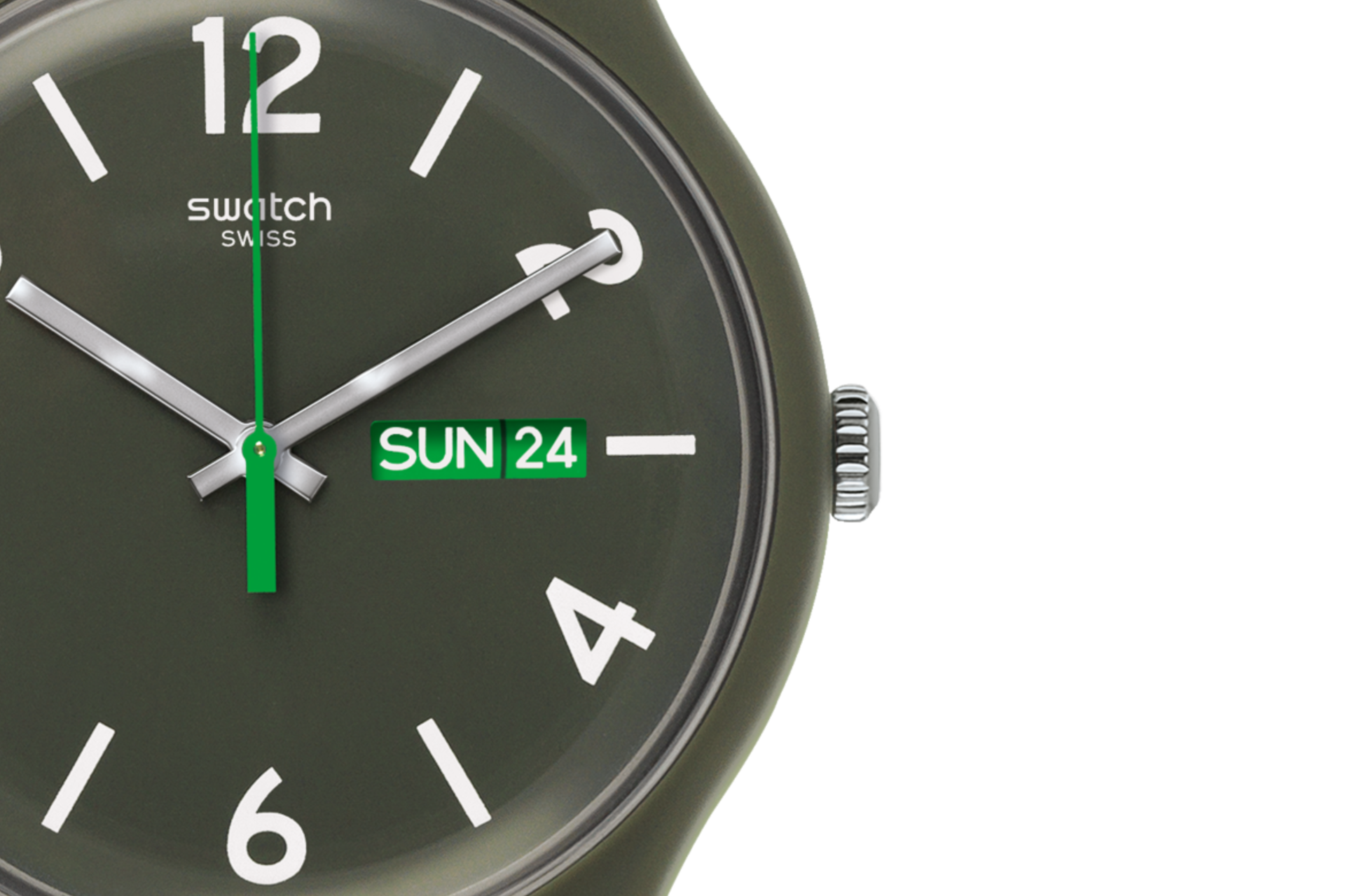 SUOG706 Swatch Backup Green unisex pulsera de caucho