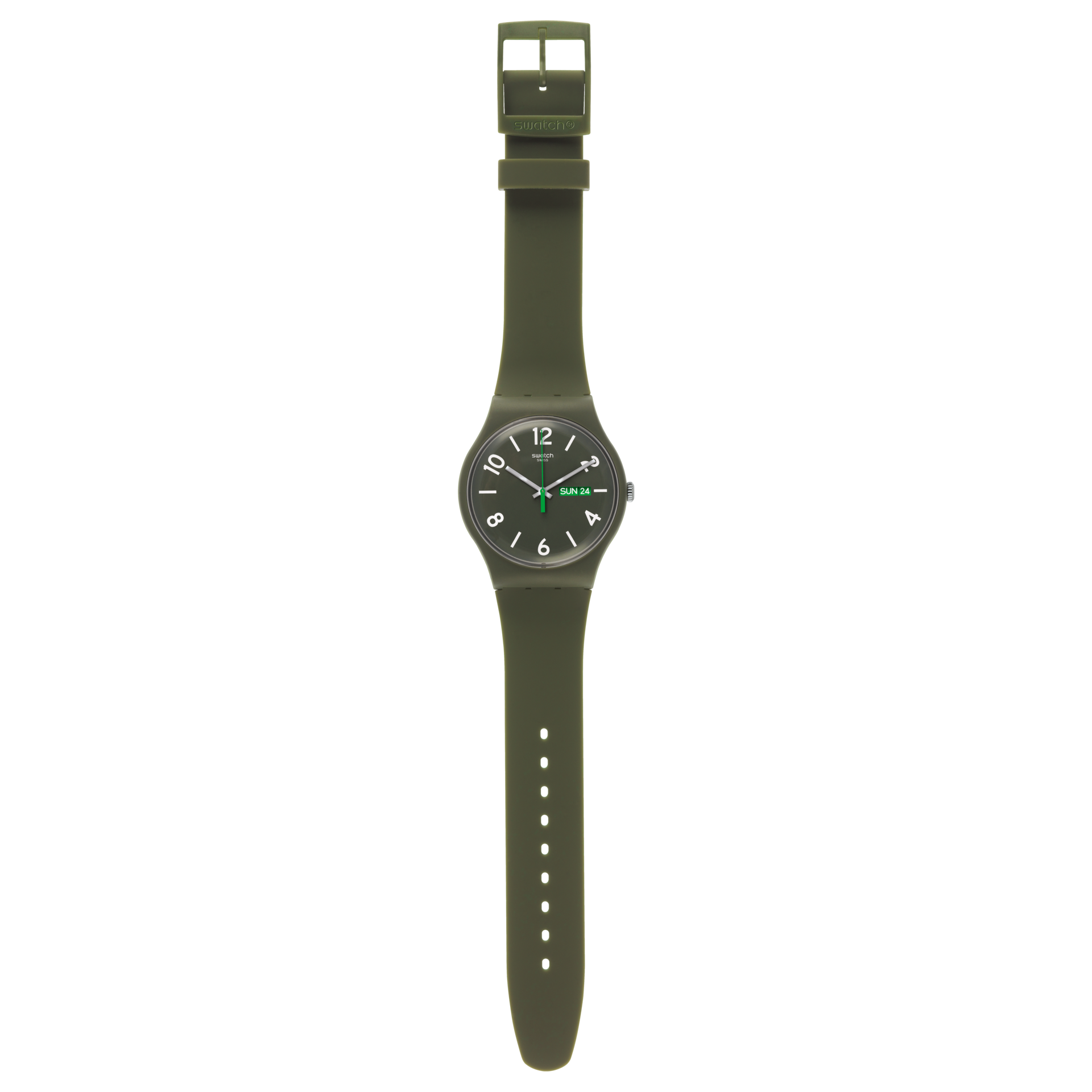 SUOG706 Swatch Backup Green unisex pulsera de caucho