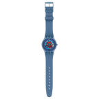 SUON102 Swatch Blue Grey Lacquered de dama pulsera de resina