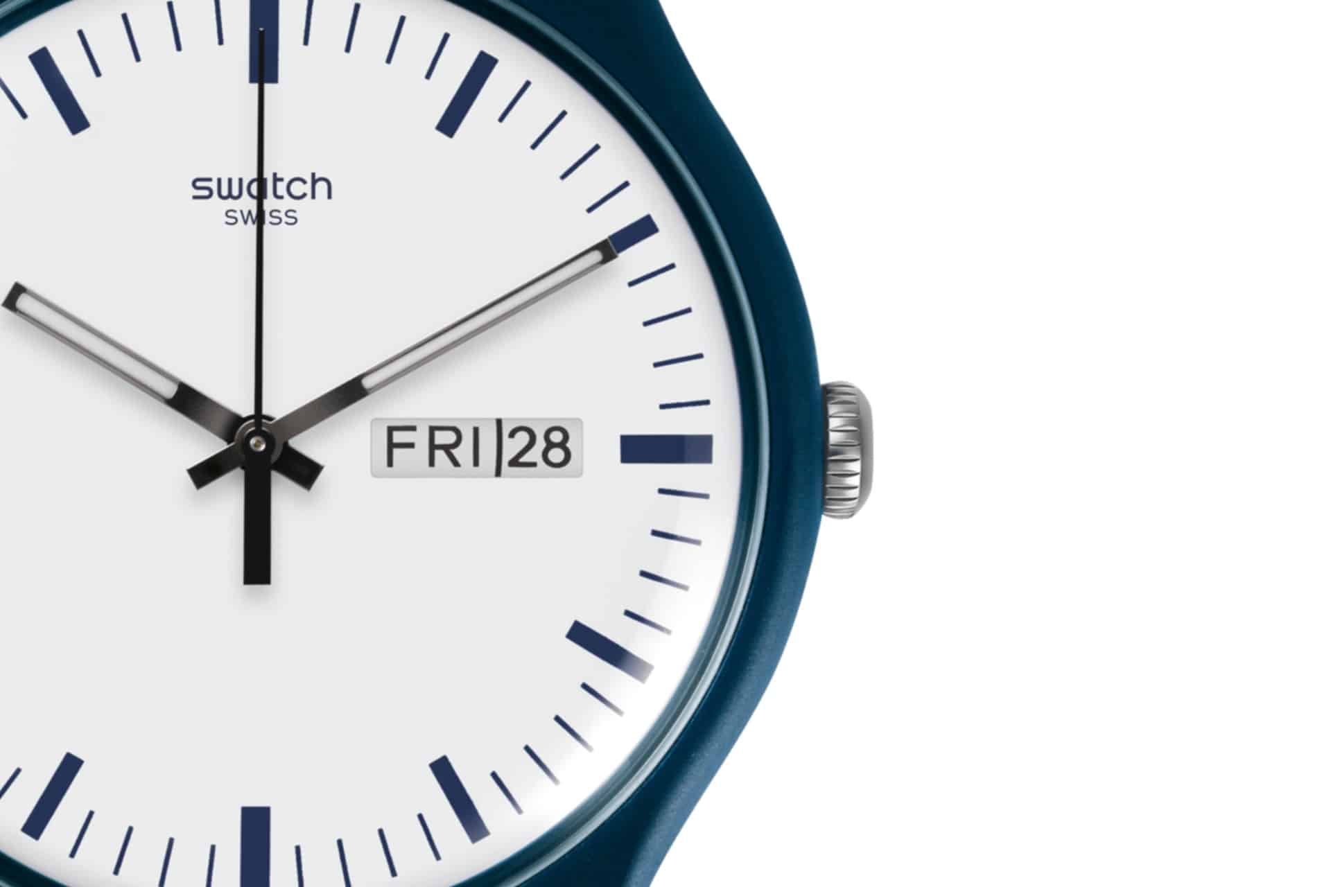 SUON709 Reloj Swatch Bellablu Unisex Correa Caucho Azul