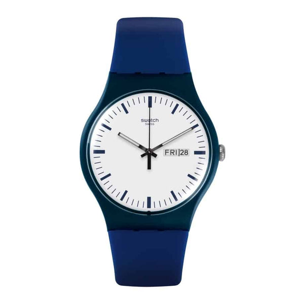 SUON709 Reloj Swatch Bellablu Unisex Correa Caucho Azul