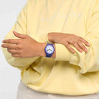 SUON716 Reloj Swatch Violet Verbena de caballero banda de resina - Resina Azul