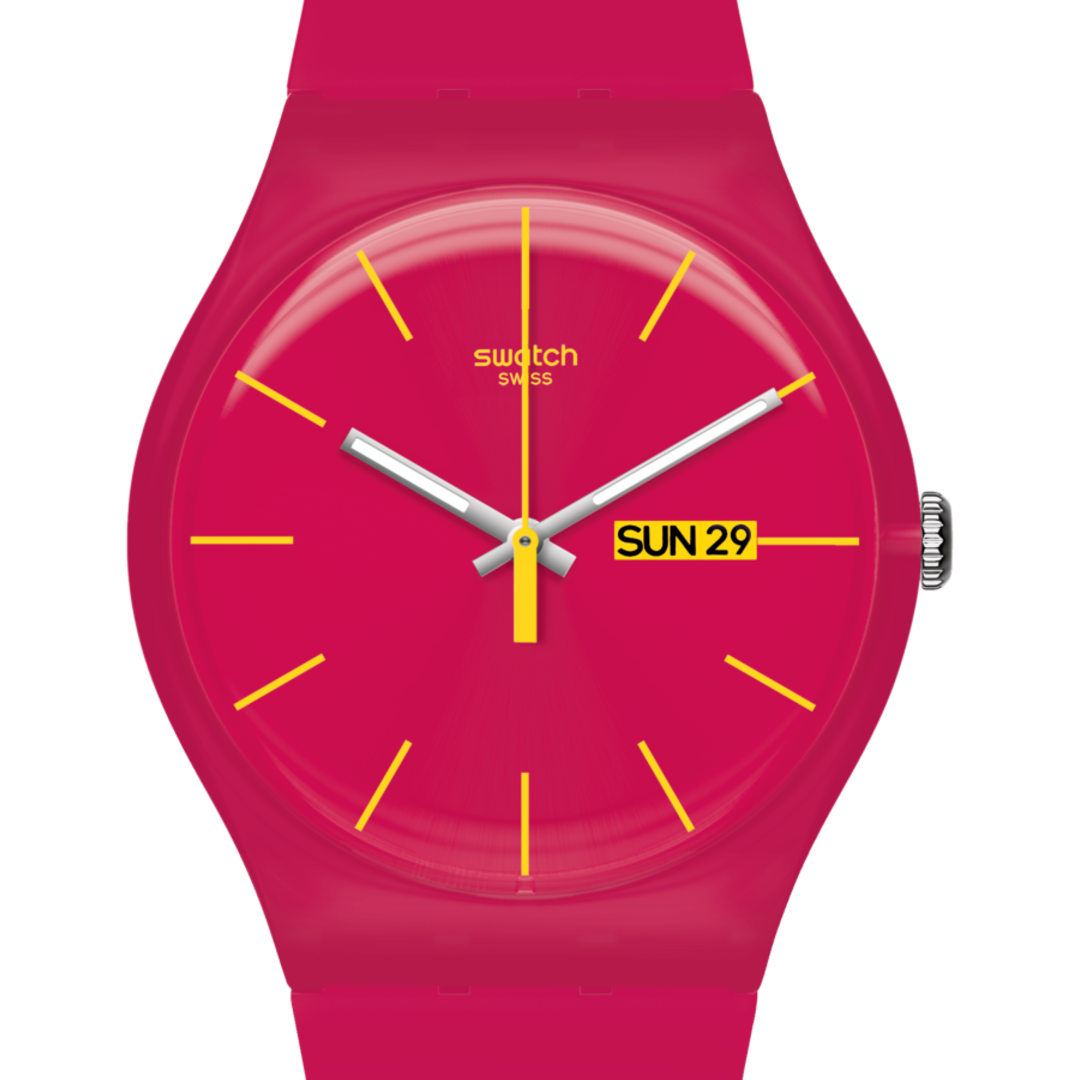 SUOR704 Reloj Swatch Rubine Rebel de dama pulsera de caucho - Resina Rojo