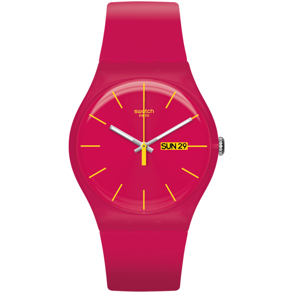 SUOR704 Reloj Swatch Rubine Rebel de dama pulsera de caucho