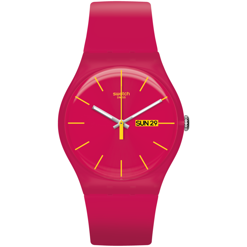 SUOR704 Reloj Swatch Rubine Rebel de dama pulsera de caucho - Resina Rojo