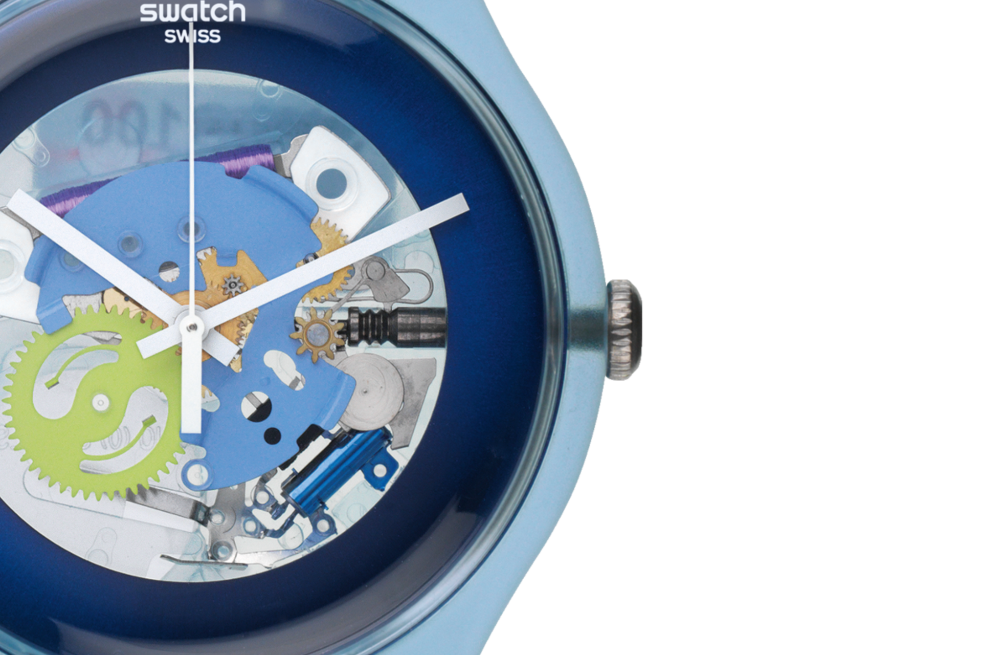 SUOS100 Reloj Swatch Clearly Gent Unisex Correa Caucho