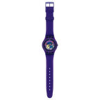 SUOV100 Reloj Swatch Esqueleto Unisex Silicona Púrpura