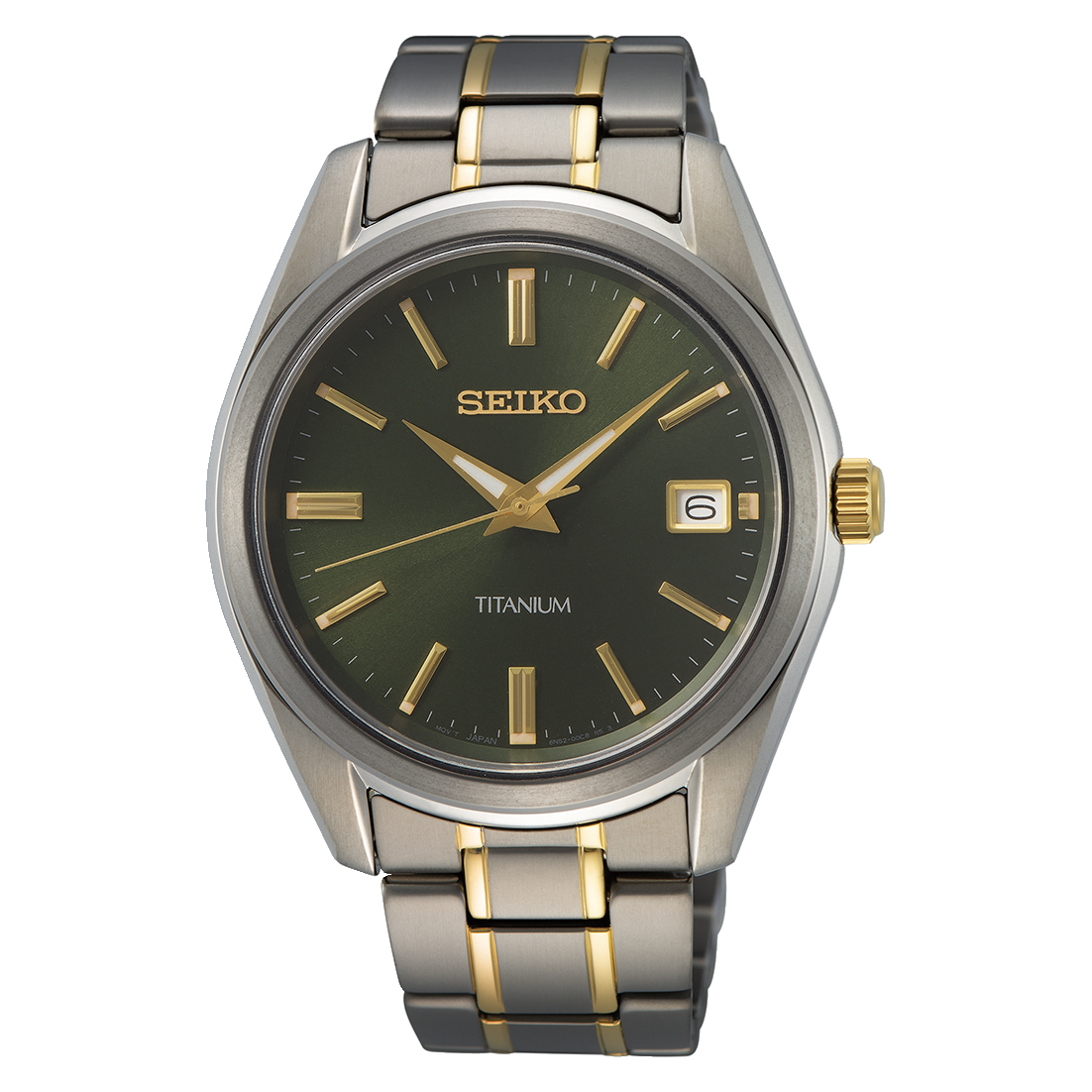 SUR377P1 Reloj Seiko Titanium Hombre Pulsera Bicolor Verde