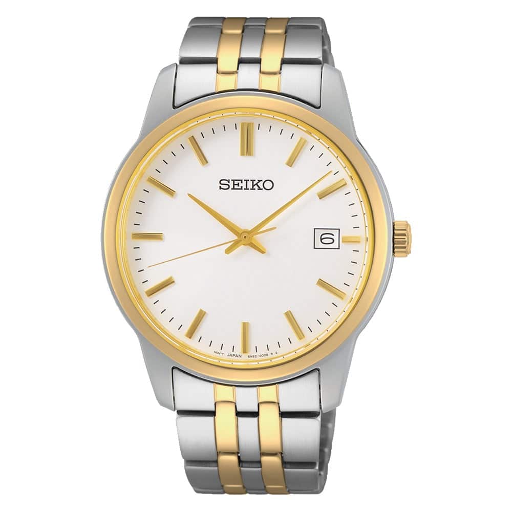 SUR402P1 Reloj Seiko Essentials Hombre Bicolor Esfera Blanca