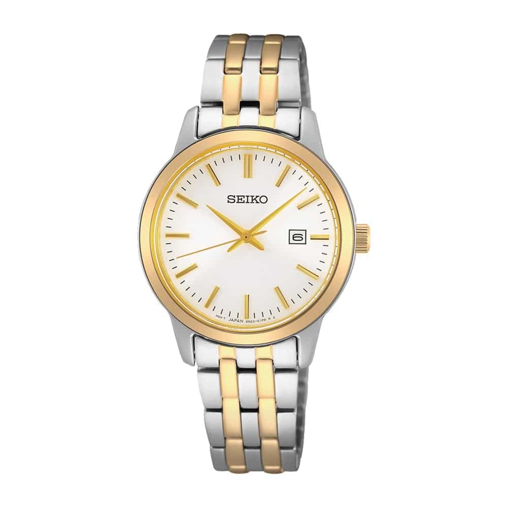 SUR410P1 Reloj Seiko Clásico Análogo para Mujer con Brazalete de Metal - Acero Inoxidable Bicolor