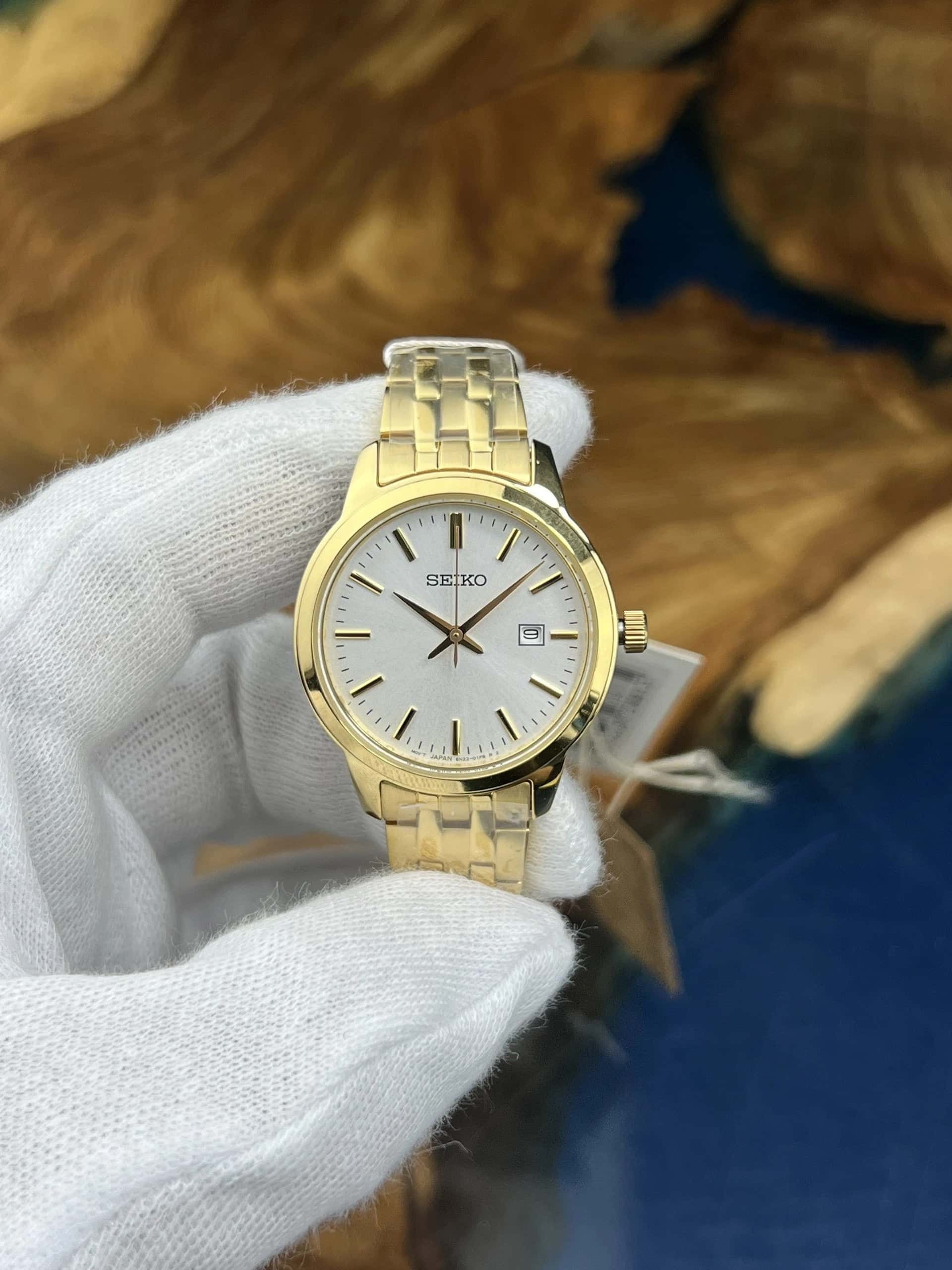 SUR412P1 Reloj Seiko Neo Classic Mujer Metal Dorado