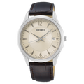 SUR421P1 Reloj Seiko Essentials Hombre Cuero Marrón Esfera Beige