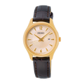 SUR478P1 Reloj Seiko Essentials Mujer Caja Dorada Correa Cuero Marrón