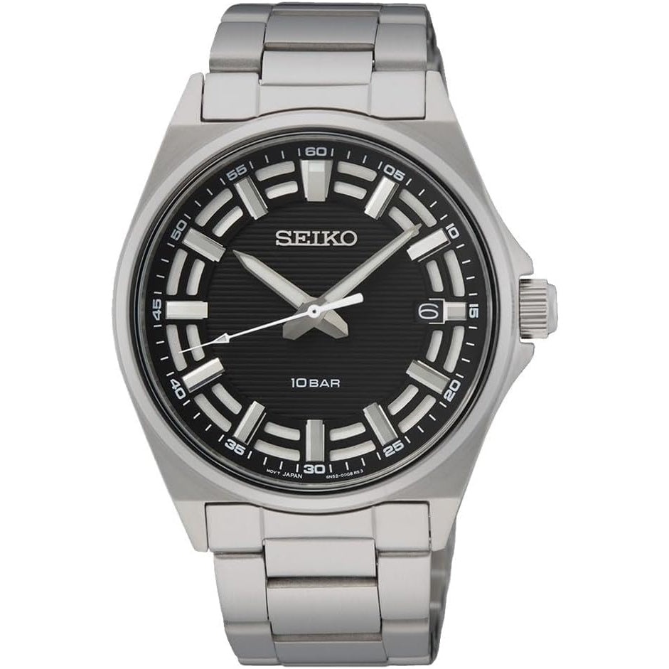 SUR505P1 Reloj Seiko Hombre Correa Acero Esfera Negra