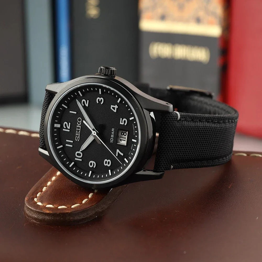 SUR571P1 Reloj Seiko Sport de hombre pulsera de tela negra 40 mm