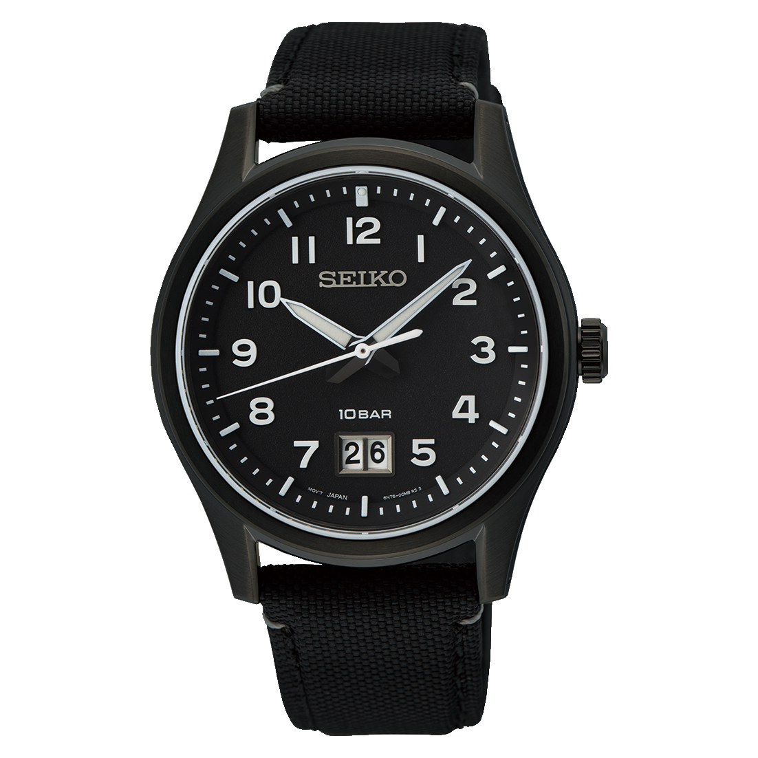 SUR571P1 Reloj Seiko Sport de hombre pulsera de tela negra 40 mm