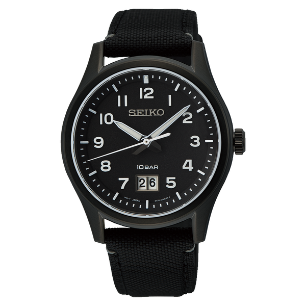 SUR571P1 Reloj Seiko Sport de hombre pulsera de tela negra 40 mm