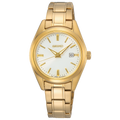SUR632P1 Reloj Seiko Essentials Mujer Metal Dorado Esfera Blanca