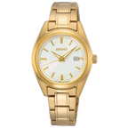 SUR632P1 Reloj Seiko Essentials Mujer Metal Dorado Esfera Blanca