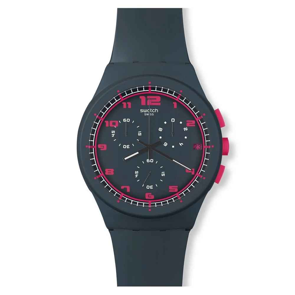 SUSA400 Reloj Swatch Chrono Cronógrafo Unisex Resina Gris Fucsia
