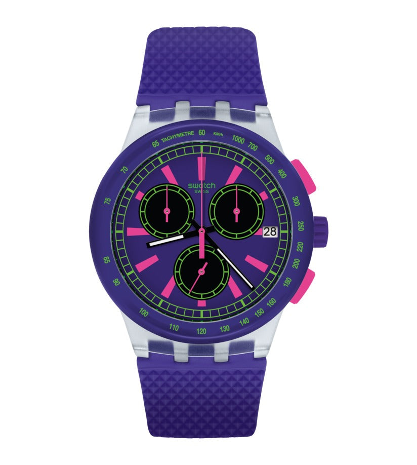 SUSK400 Reloj Swatch Purp-Lol de señorita correa de resina - Resina Púrpura 42 mm — original con garantía, La Relojería GT