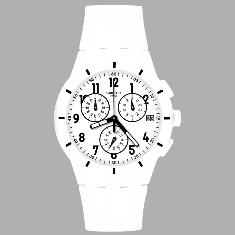 SUSW402 Reloj Swatch Twice Again unisex correa de resina - Resina Blanco