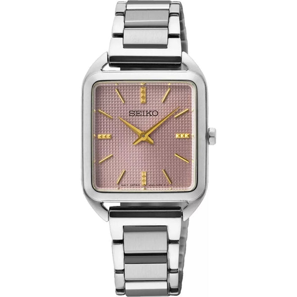 SWR077P1 Reloj Seiko Essentials Dama Acero Inoxidable Esfera Rosa