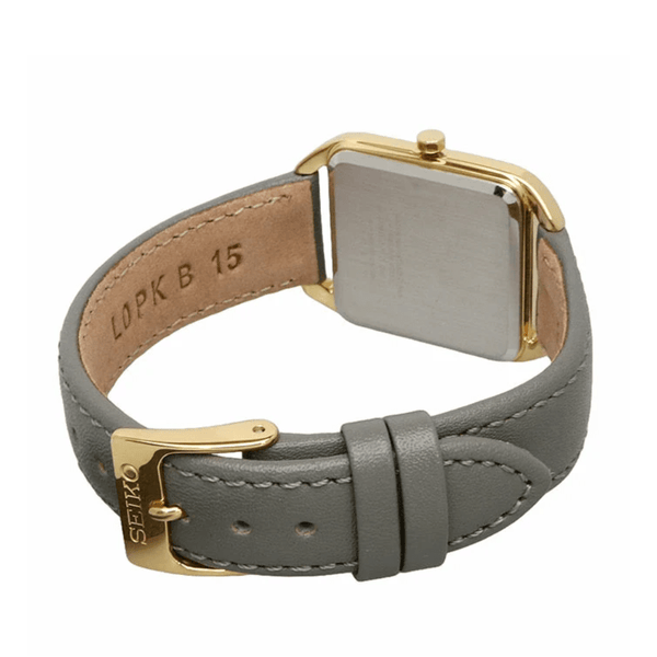 SWR090P1 Reloj Seiko Essentials Mujer Correa Piel Gris
