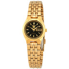 SYMA06K1 Reloj Seiko Automatic 5 Mujer Acero Dorado Esfera Negra
