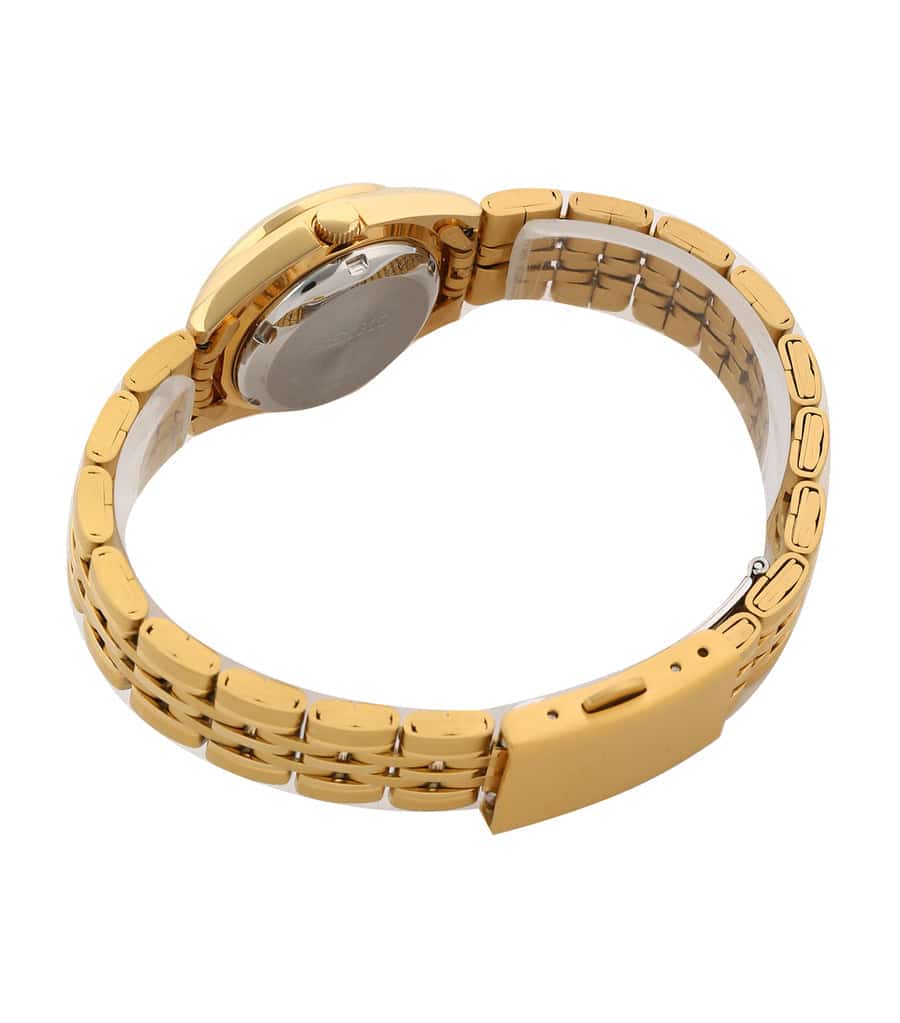 SYMA40 Reloj Seiko 5 Mujer Acero Dorado Esfera Negra