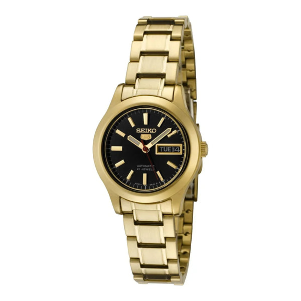 SYMD96K1-5 Reloj Seiko Automatic 5 Mujer Acero Dorado Esfera Negra