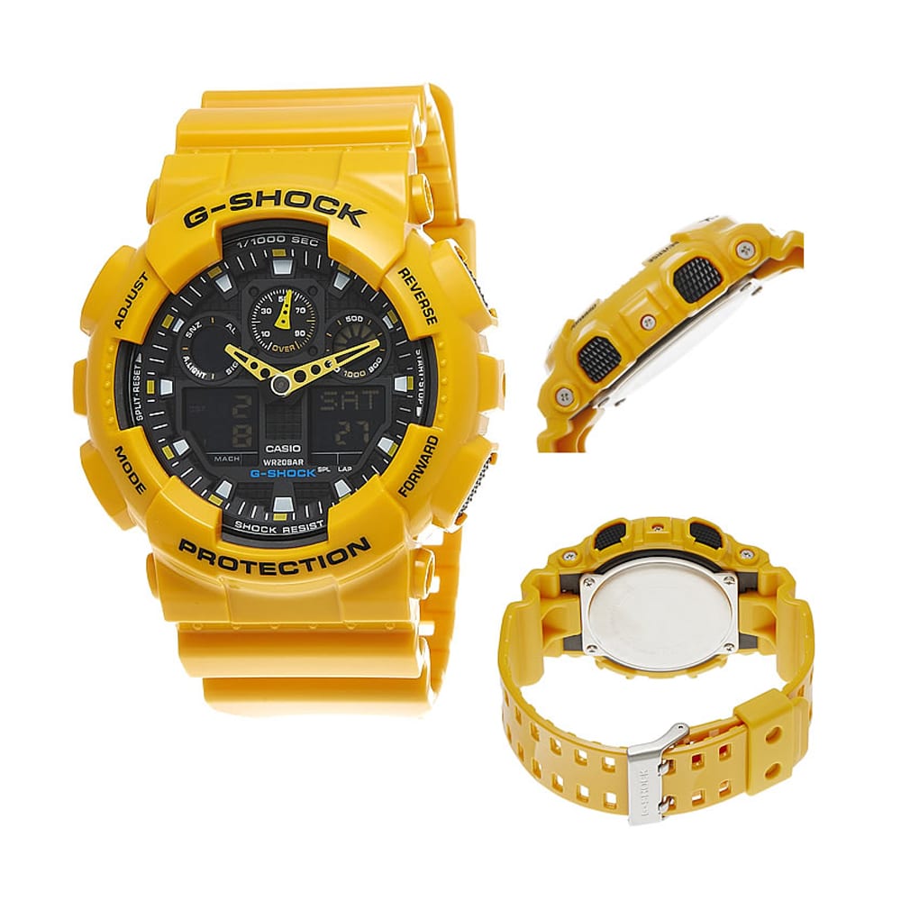 GA-100A Reloj G-Shock Hombre Resina Amarillo - Vista 5