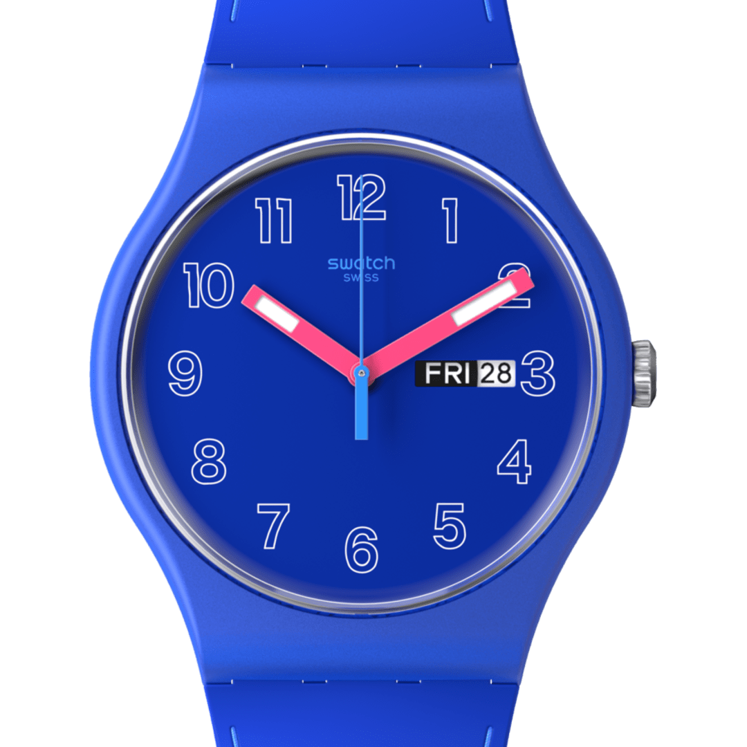 SO29N705 Reloj Swatch Cobalt Disco de hombre pulsera de resina - Resina Azul