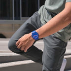 SO29N705 Reloj Swatch Cobalt Disco de hombre pulsera de resina - Resina Azul