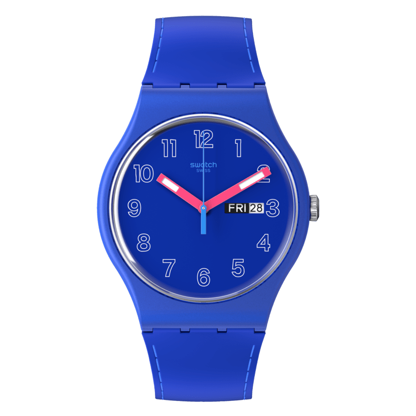 SO29N705 Reloj Swatch Cobalt Disco de hombre pulsera de resina - Resina Azul