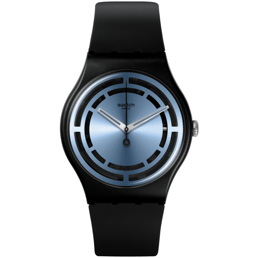 SO32B118 Reloj Swatch Circled Lines Unisex banda de resina - Resina Negro