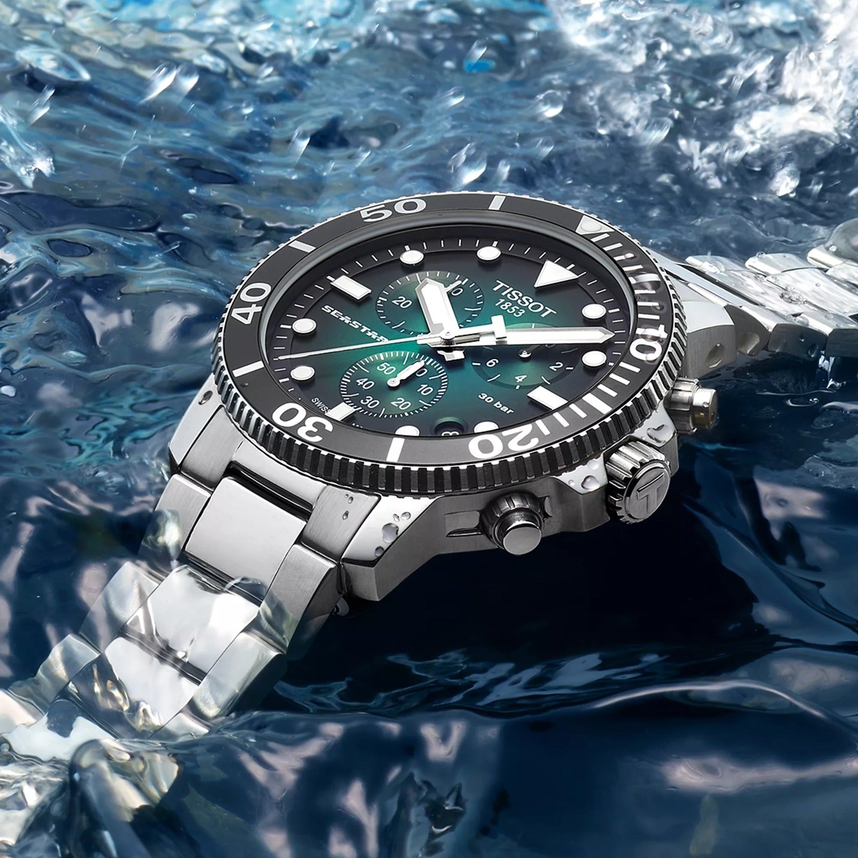 T120.417.11.091.01 Reloj Tissot Seastar de hombre correa de metal - Acero Inoxidable Plateado
