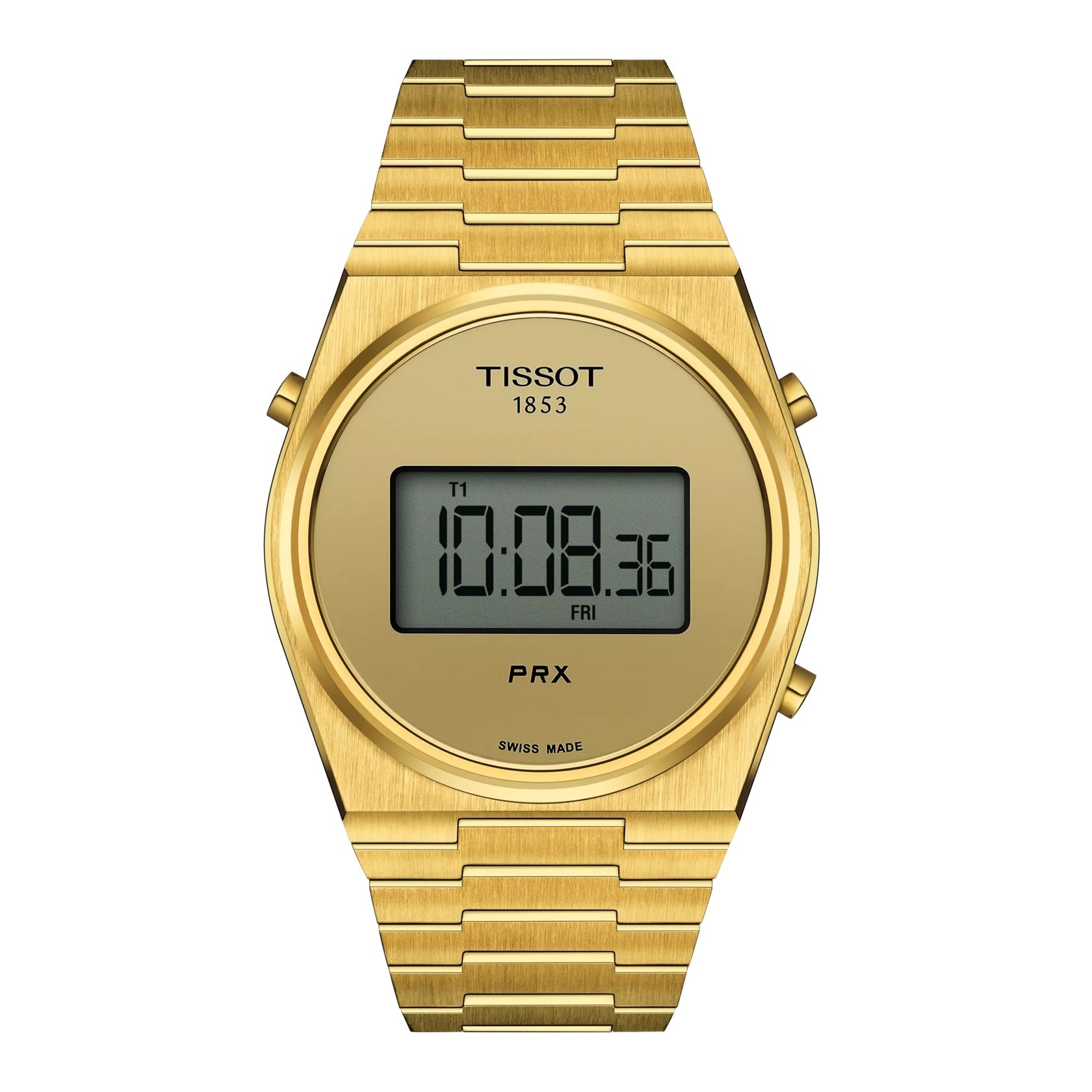 T137.463.33.020.00 Reloj Tissot PRX de hombre correa de metal digital - Acero Inoxidable Dorado