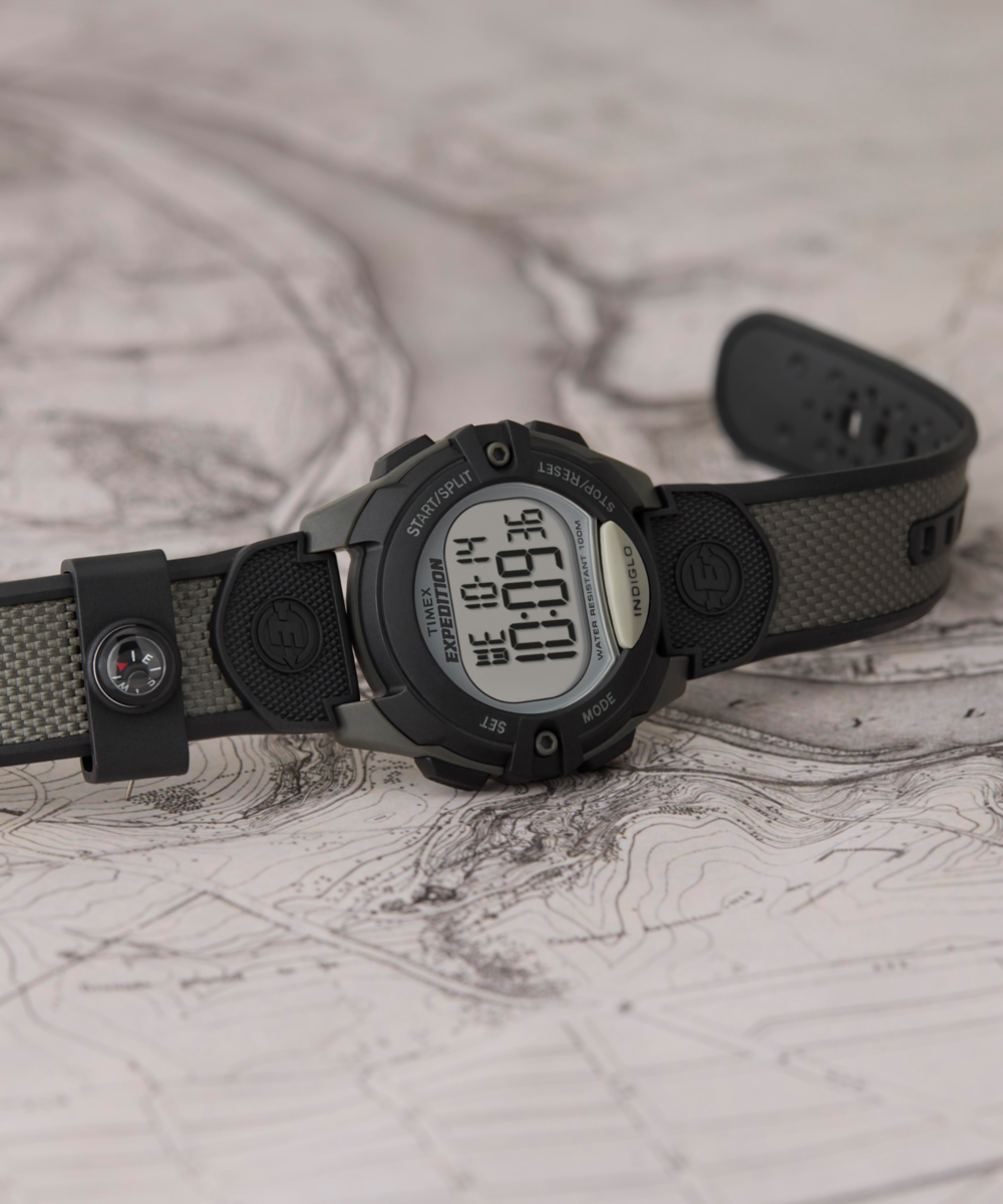 T40941 Reloj Timex Expedition Hombre Caucho Negro Gris