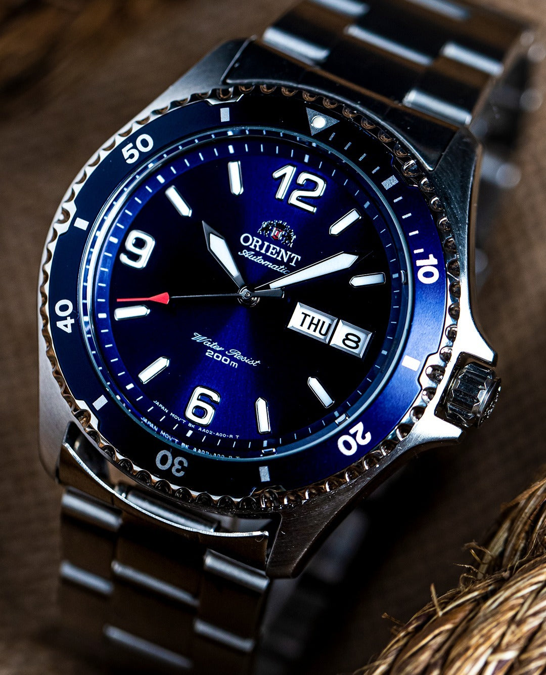 TAA02002D Reloj Orient Kamasu Hombre Correa Acero Azul