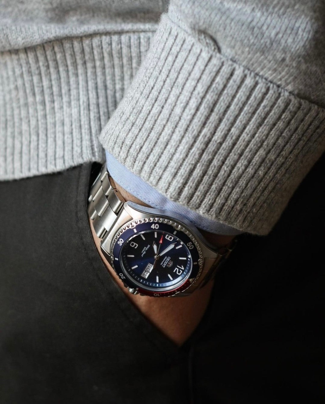 TAA02002D Reloj Orient Kamasu Hombre Correa Acero Azul