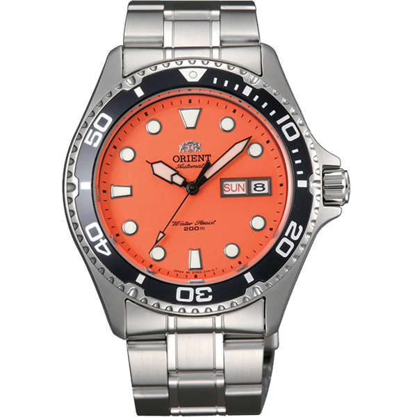 TAA02006M Reloj Orient Sport Hombre Correa de Acero Naranja