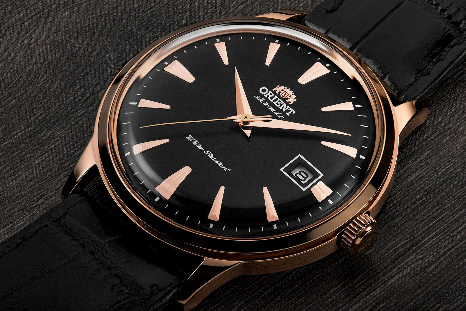 TAC00001B Reloj Orient Bambino Hombre Oro Rosa Piel Negra