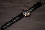 TAC00001B Reloj Orient Bambino Hombre Oro Rosa Piel Negra